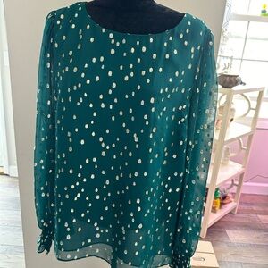Lilly Pulitzer green Idina silk top